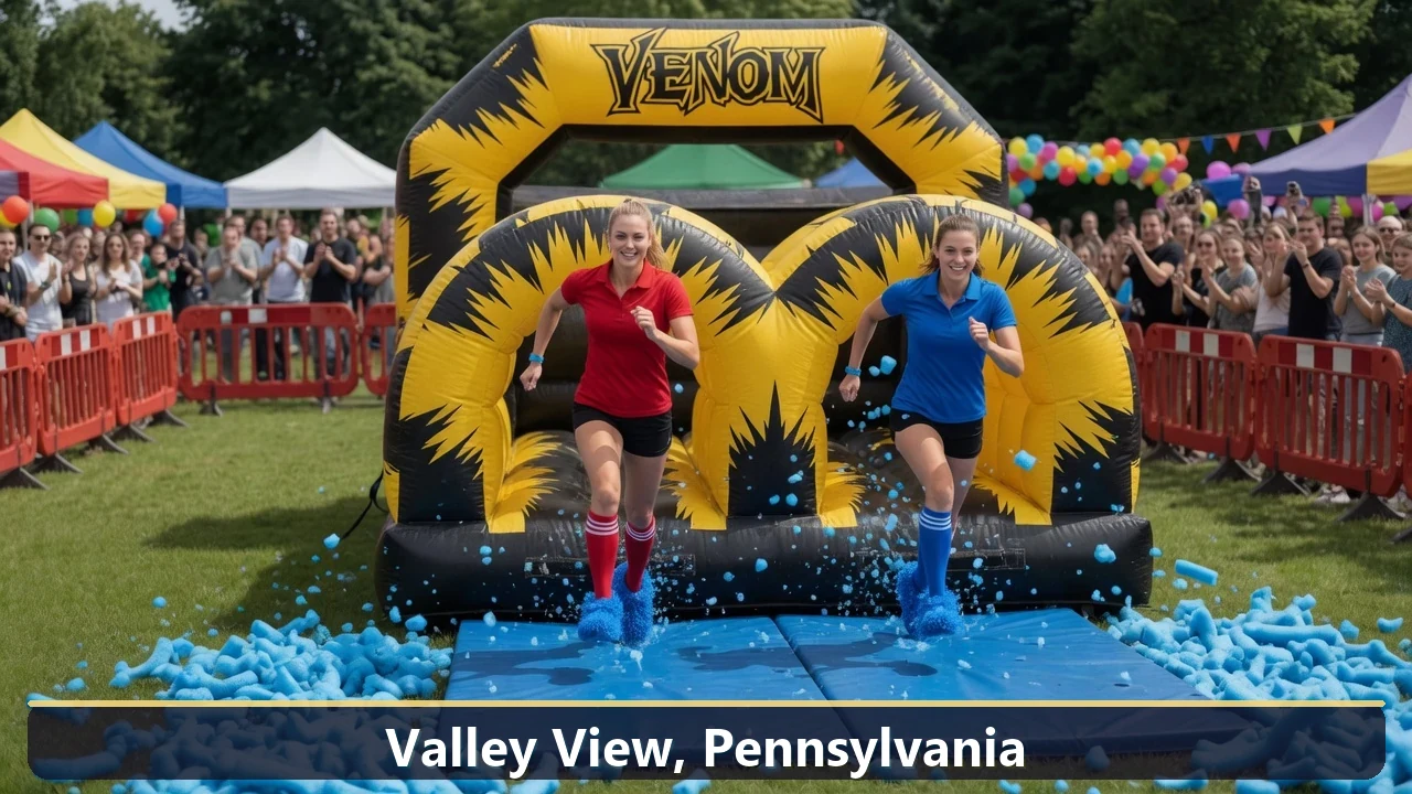 Inflatable obstacle course rental for events in Valley View, Pennsylvania