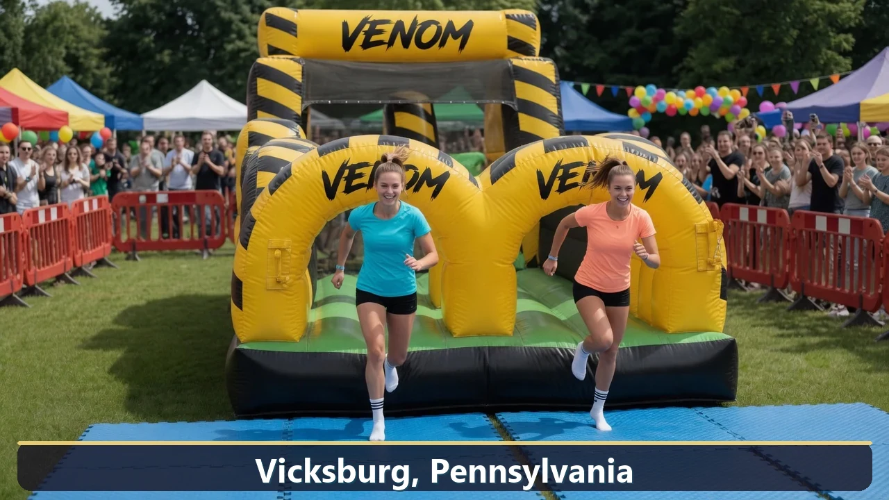 Inflatable obstacle course rental for events in Vicksburg, Pennsylvania