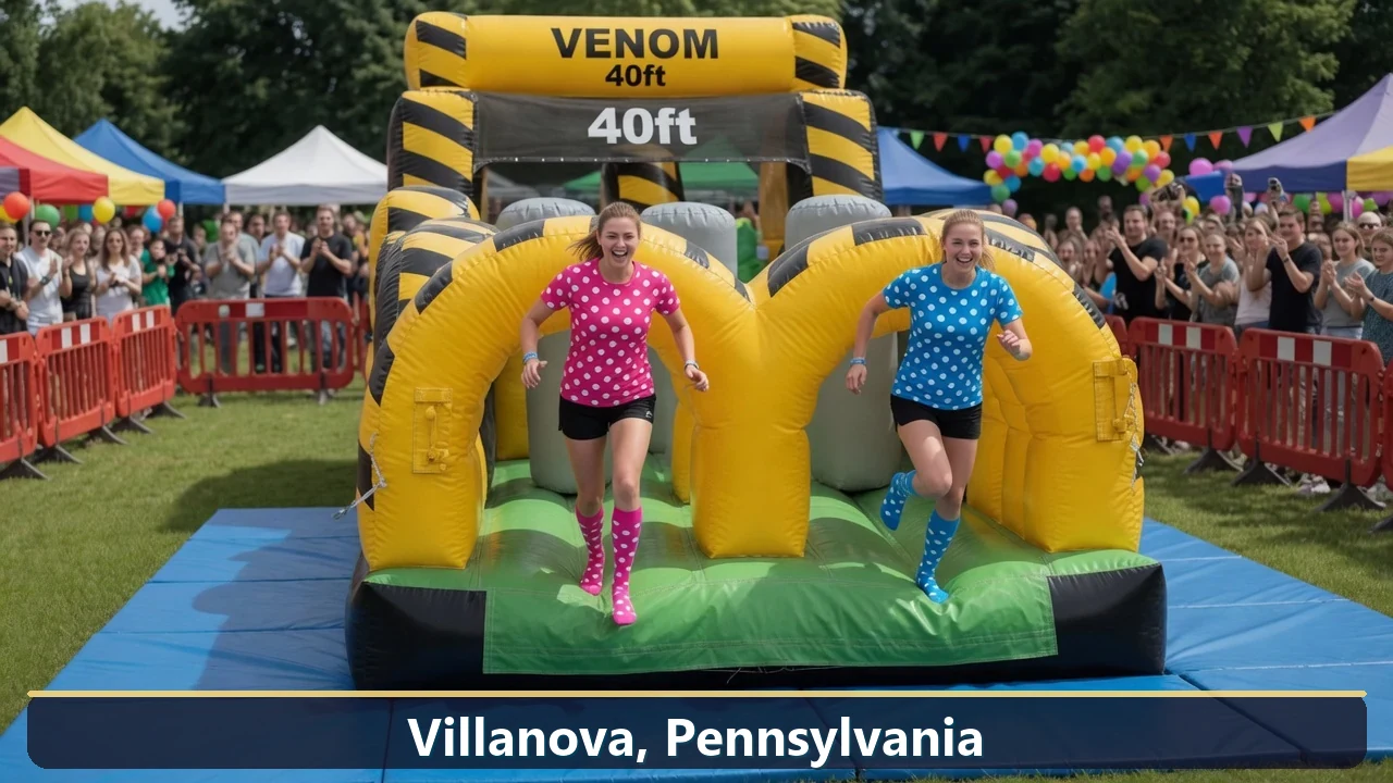 Inflatable obstacle course rental for events in Villanova, Pennsylvania