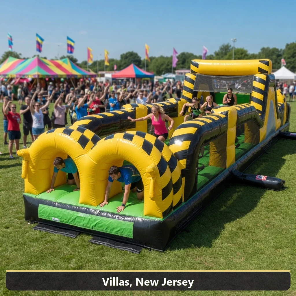 Inflatable obstacle course rental for events in Villas, New Jersey