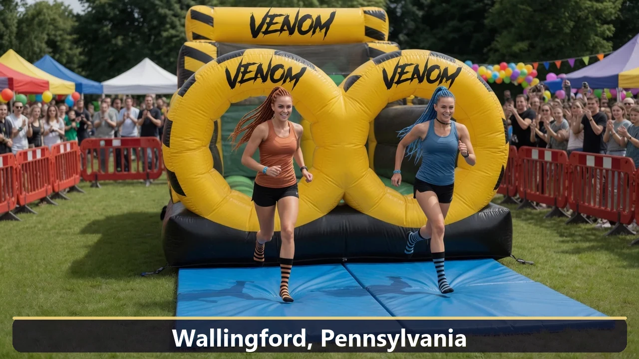 Inflatable obstacle course rental for events in Wallingford, Pennsylvania