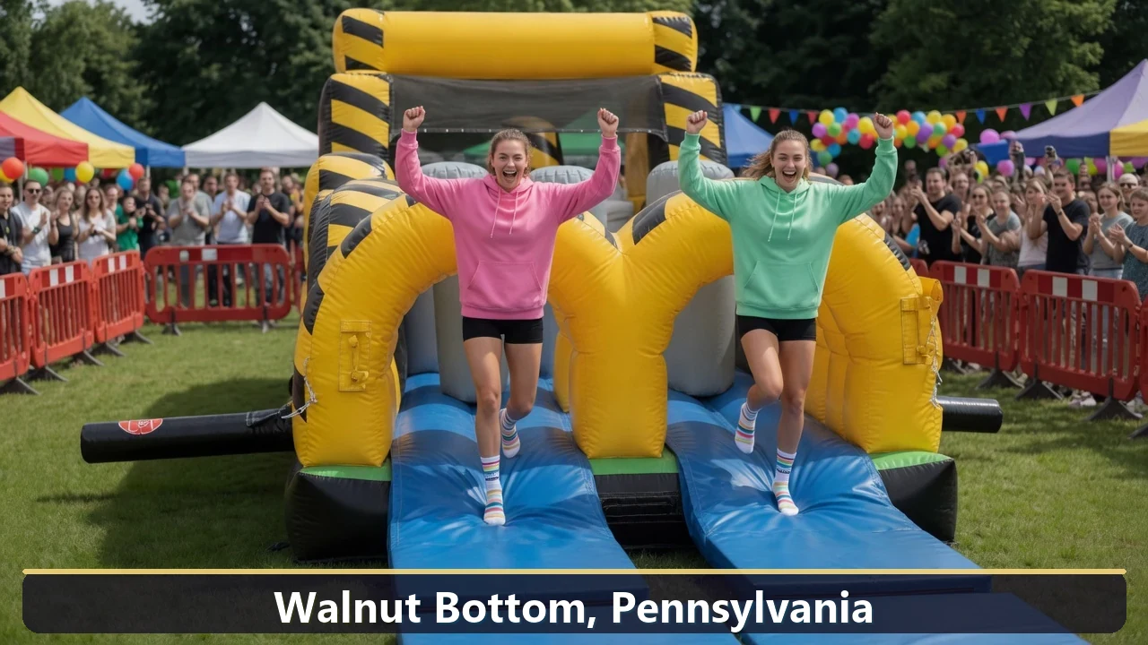 Inflatable obstacle course rental for events in Walnut Bottom, Pennsylvania
