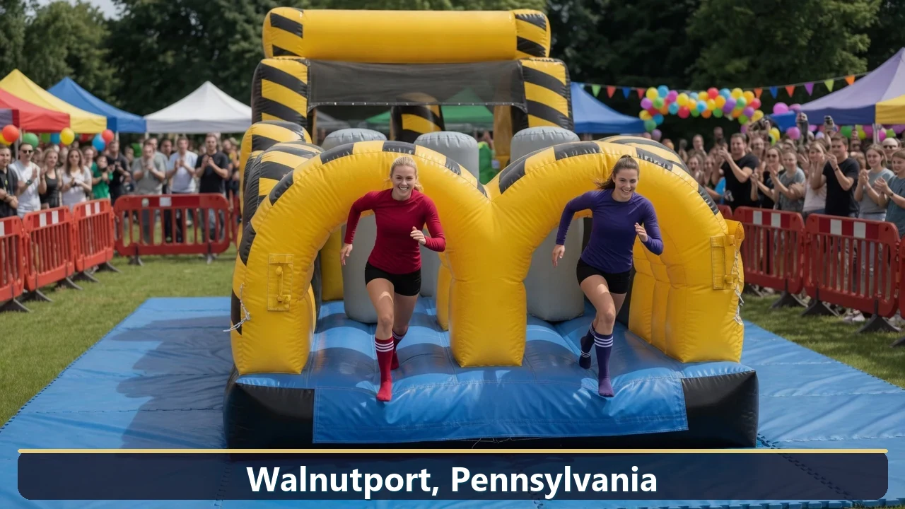 Inflatable obstacle course rental for events in Walnutport, Pennsylvania