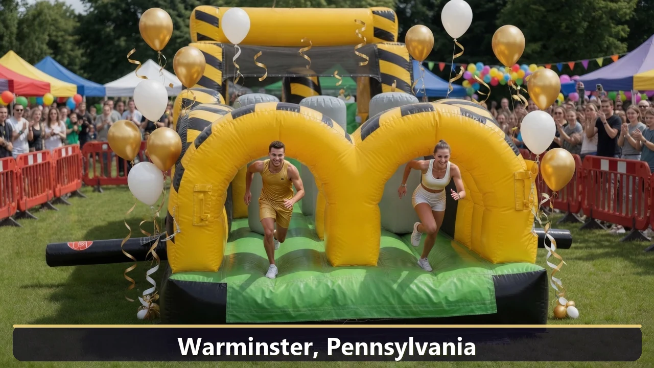 Inflatable obstacle course rental for events in Warminster, Pennsylvania