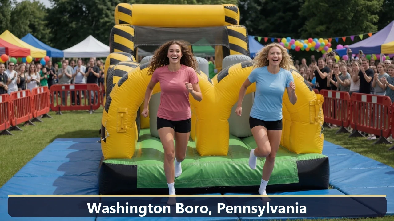 Inflatable obstacle course rental for events in Washington Boro, Pennsylvania