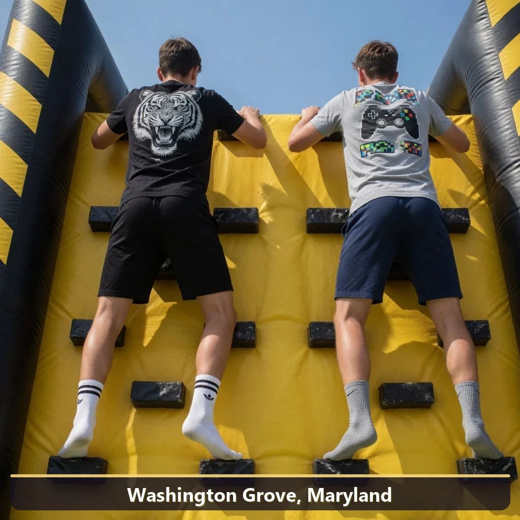 Inflatable obstacle course rental for events in Washington Grove, Maryland