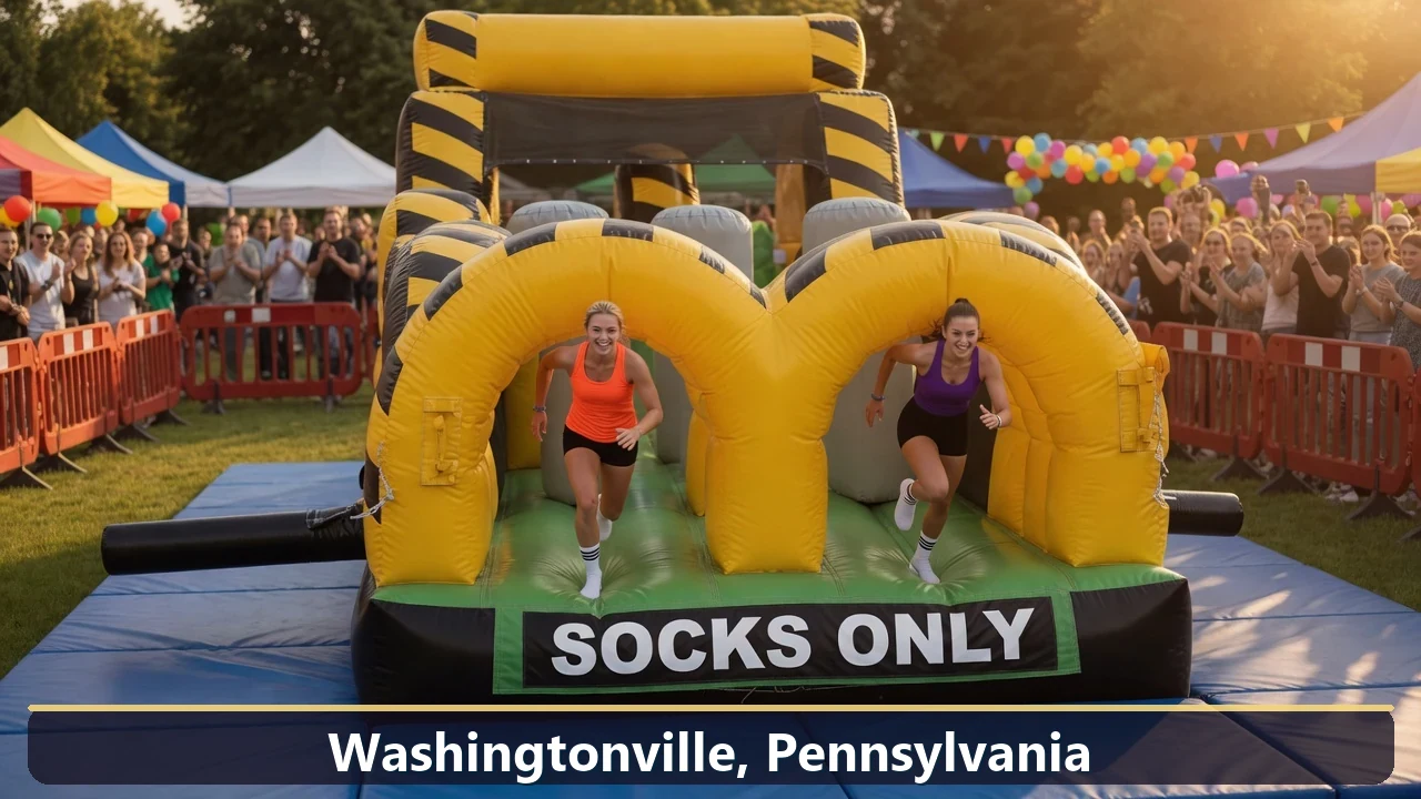 Inflatable obstacle course rental for events in Washingtonville, Pennsylvania
