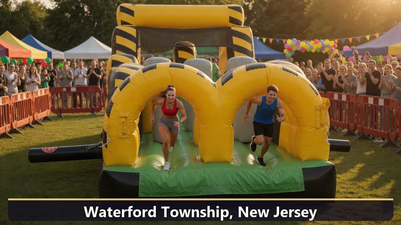 Inflatable obstacle course rental for events in Waterford Township, New Jersey