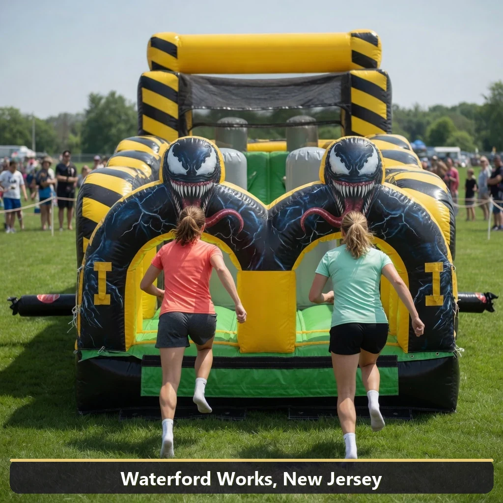 Inflatable obstacle course rental for events in Waterford Works, New Jersey