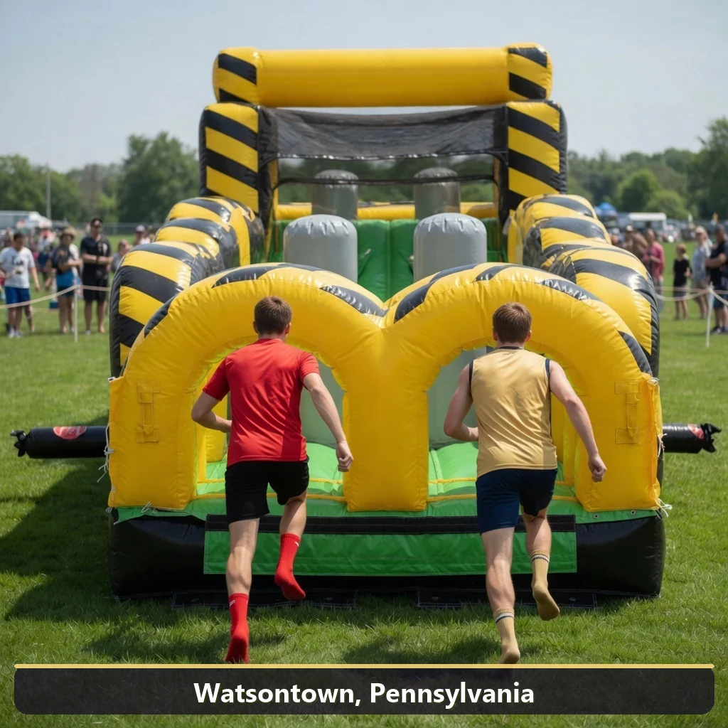 Inflatable obstacle course rental for events in Watsontown, Pennsylvania
