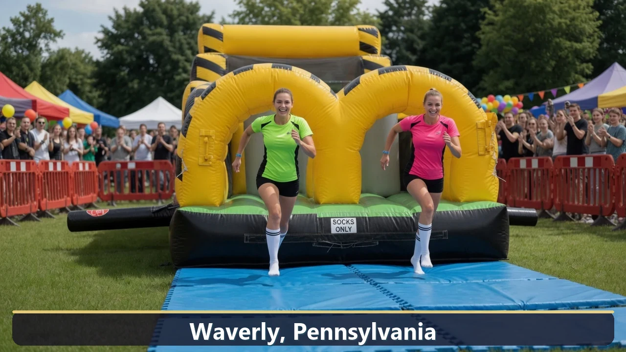 Inflatable obstacle course rental for events in Waverly, Pennsylvania