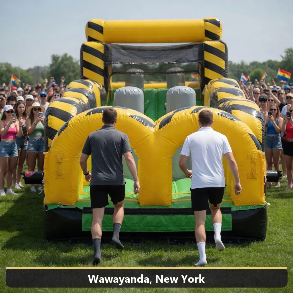 Inflatable obstacle course rental for events in Wawayanda, New York