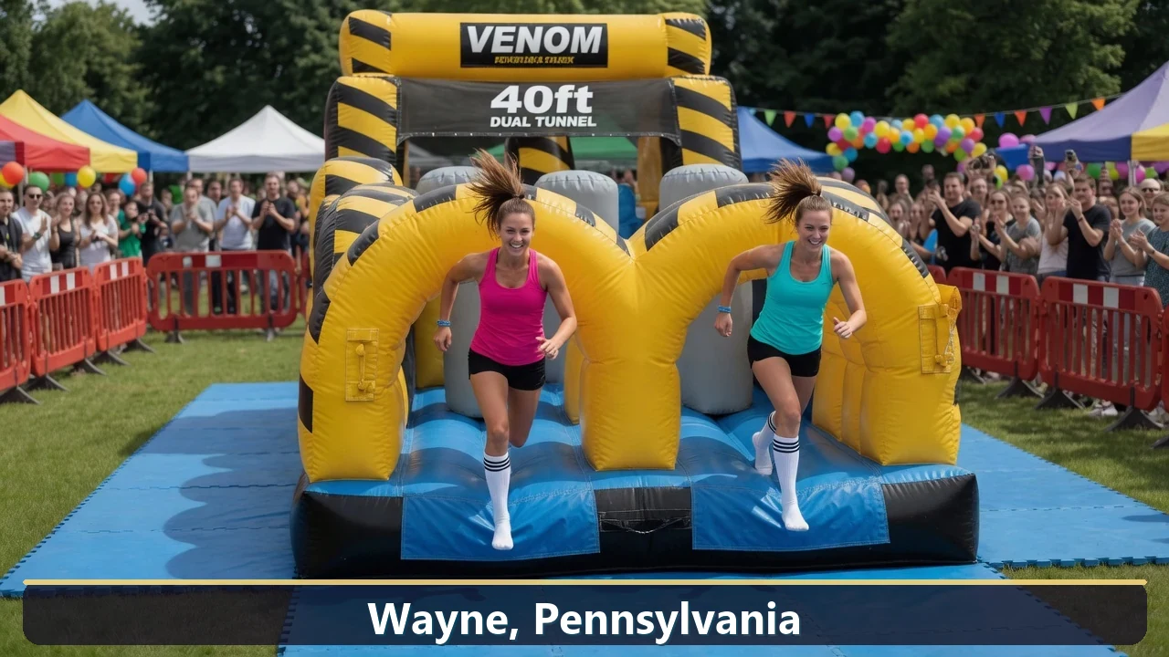 Inflatable obstacle course rental for events in Wayne, Pennsylvania