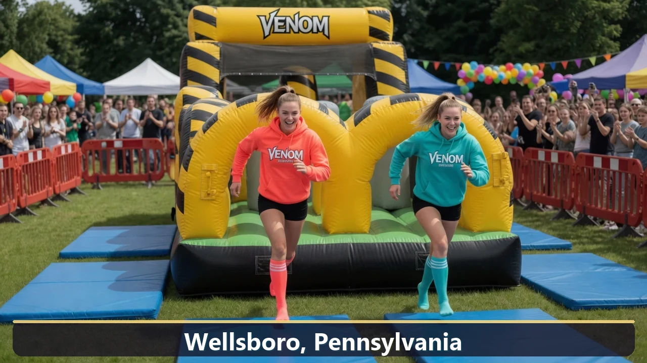 Inflatable obstacle course rental for events in Wellsboro, Pennsylvania