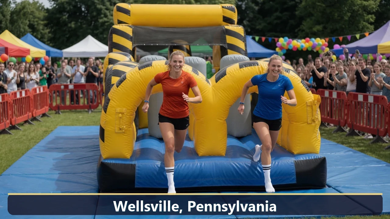 Inflatable obstacle course rental for events in Wellsville, Pennsylvania