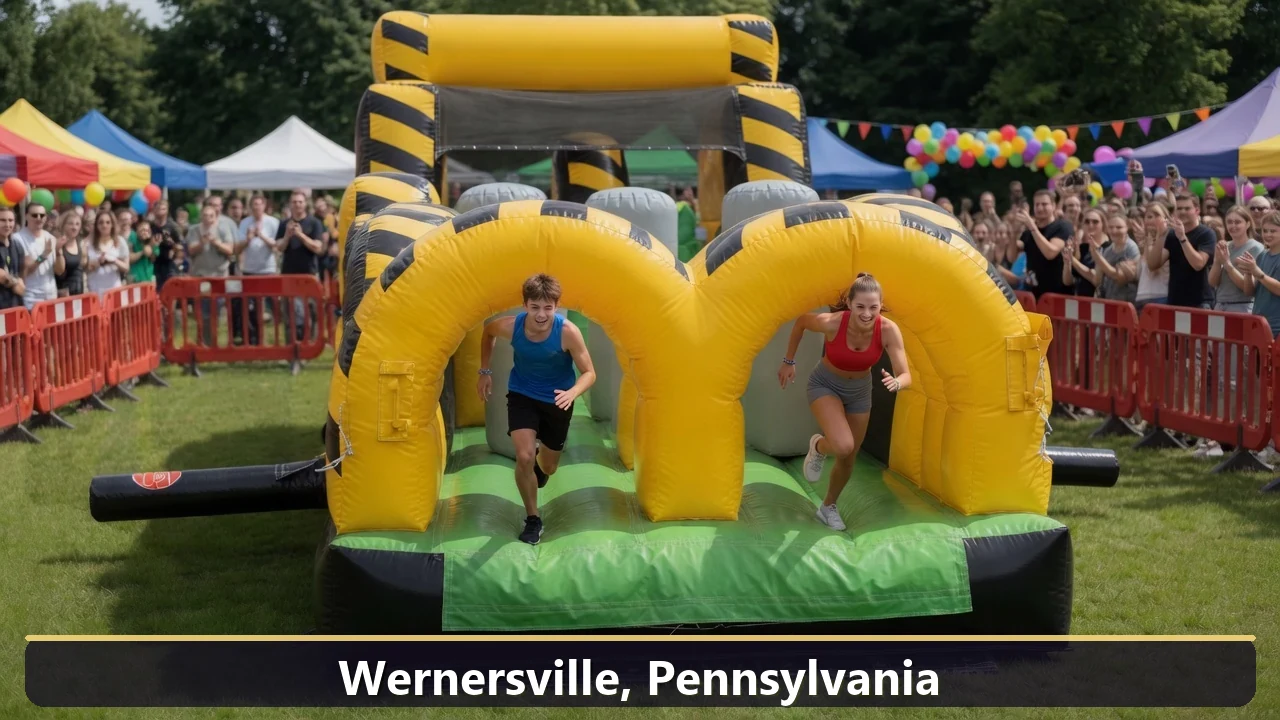 Inflatable obstacle course rental for events in Wernersville, Pennsylvania