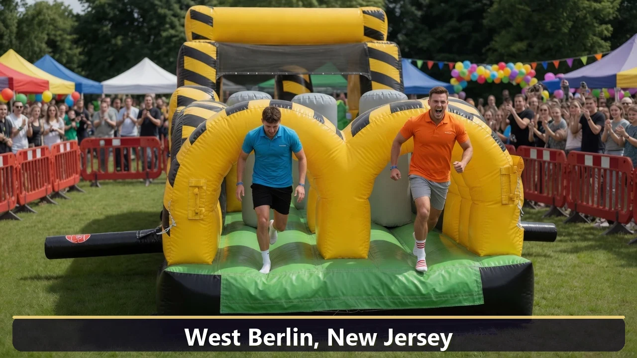 Inflatable obstacle course rental for events in West Berlin, New Jersey