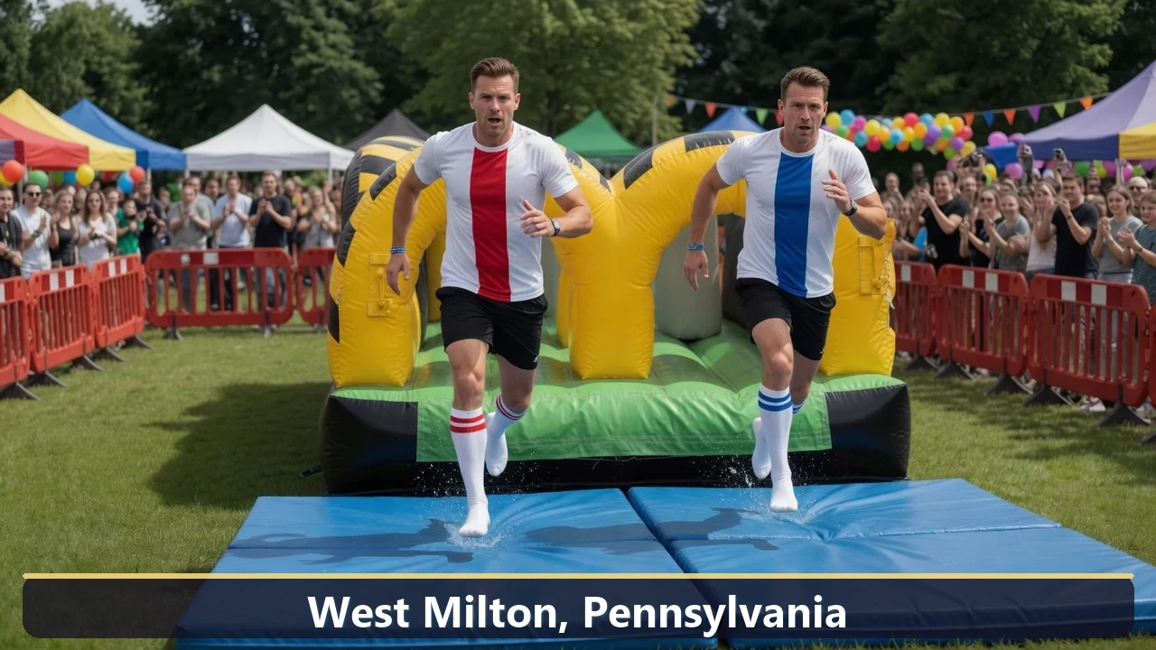 Inflatable obstacle course rental for events in West Milton, Pennsylvania