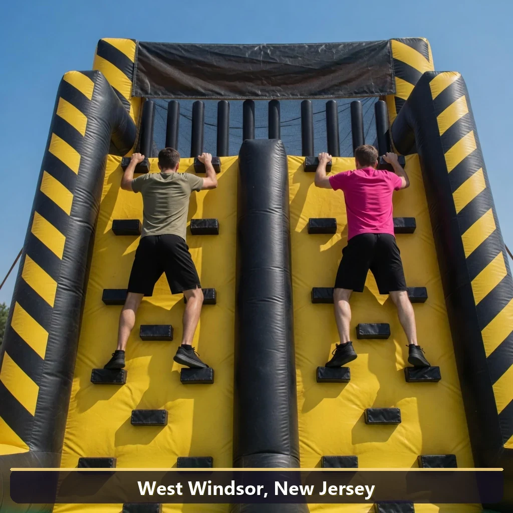 Inflatable obstacle course rental for events in West Windsor, New Jersey