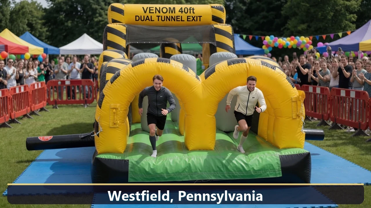 Inflatable obstacle course rental for events in Westfield, Pennsylvania
