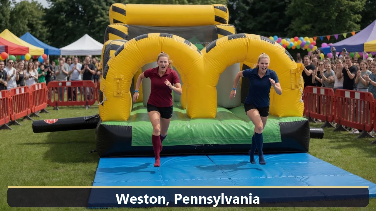 Inflatable obstacle course rental for events in Weston, Pennsylvania