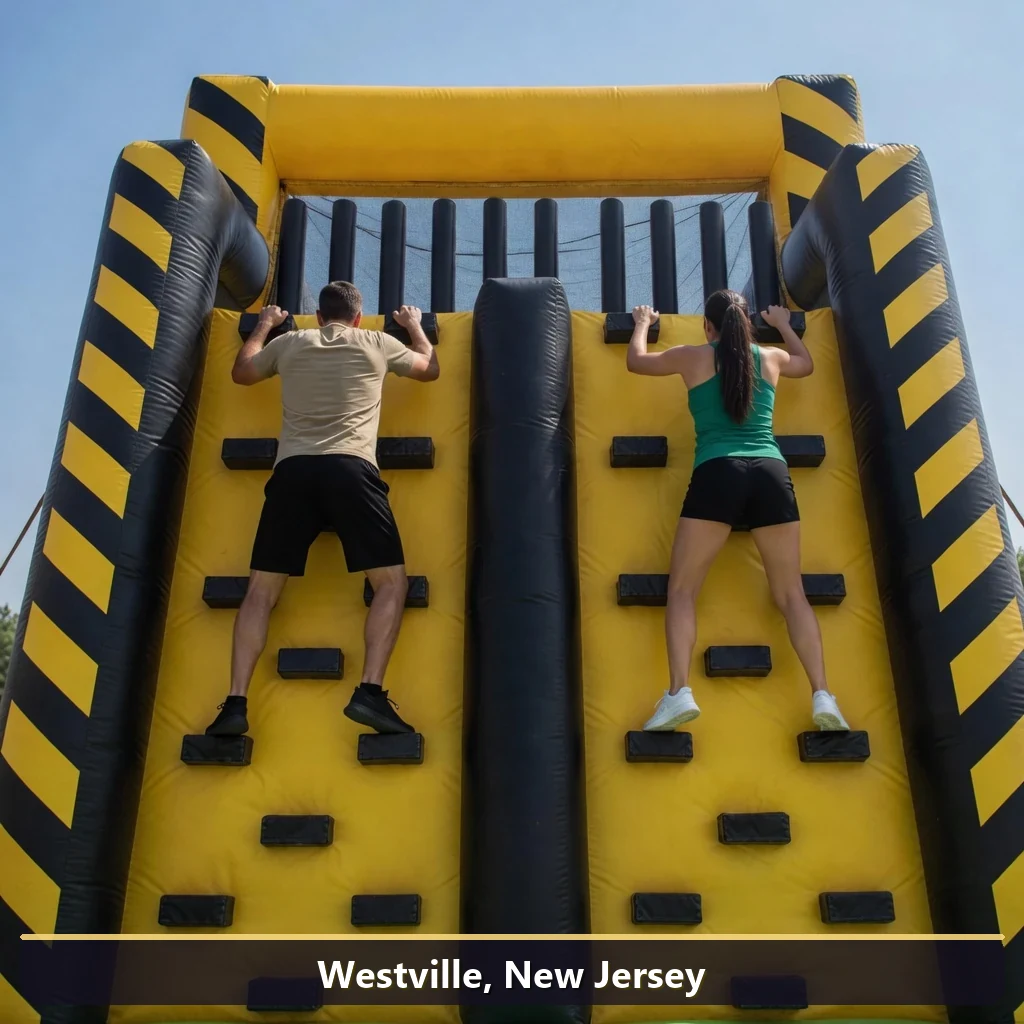Inflatable obstacle course rental for events in Westville, New Jersey