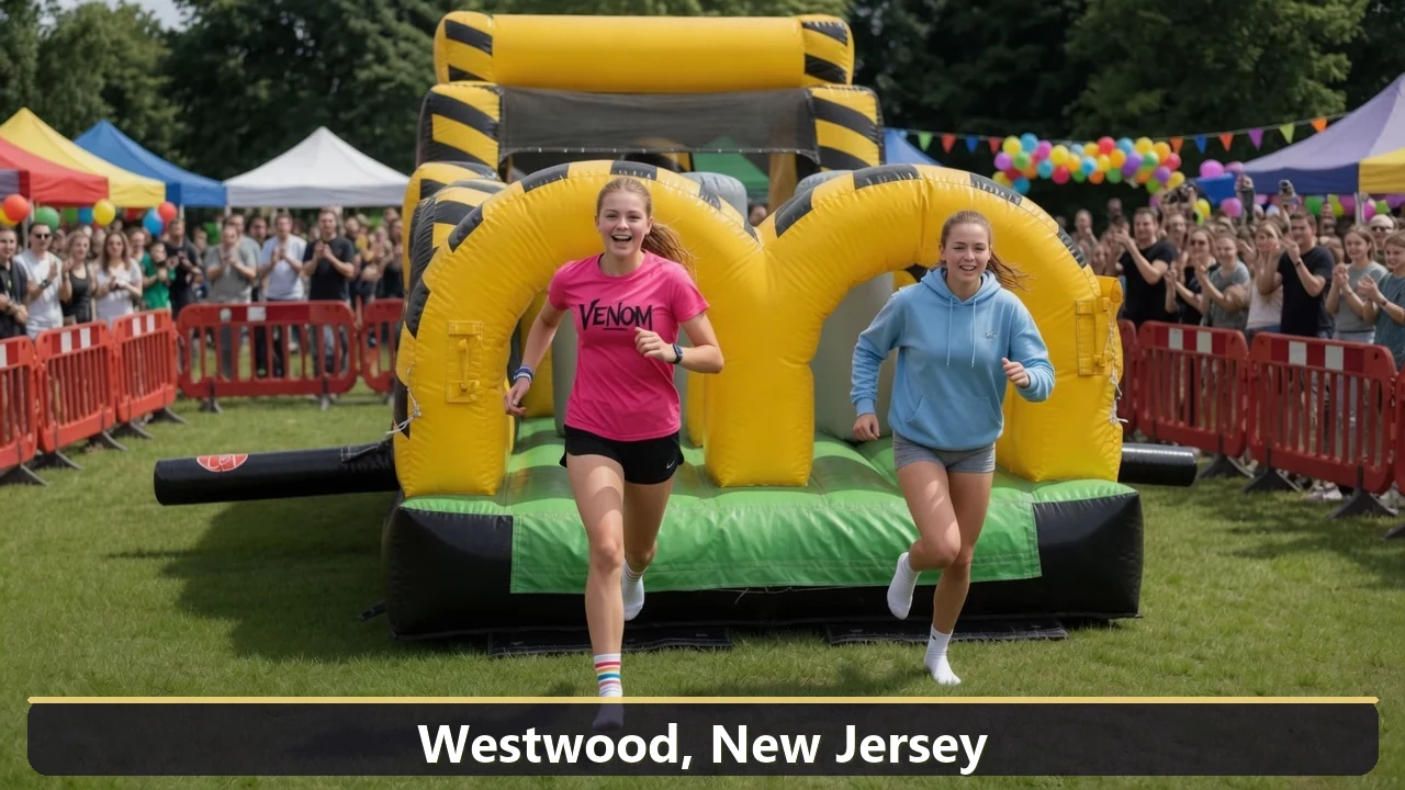 Inflatable obstacle course rental for events in Westwood, New Jersey