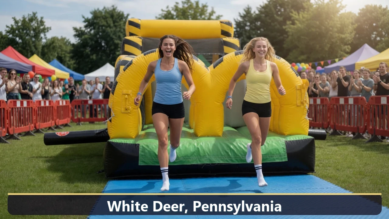 Inflatable obstacle course rental for events in White Deer, Pennsylvania