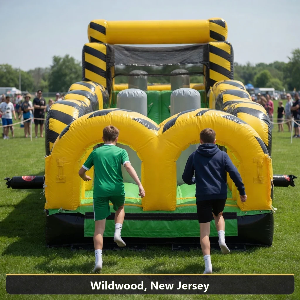 Inflatable obstacle course rental for events in Wildwood, New Jersey