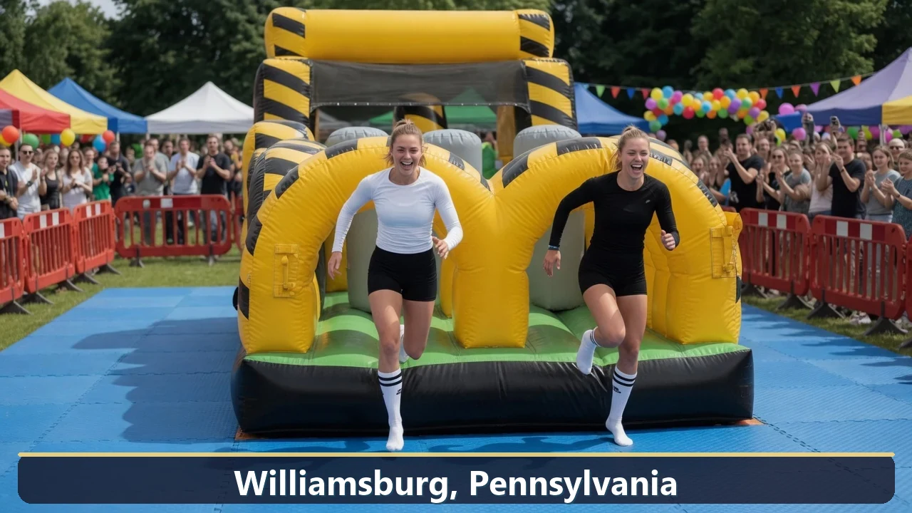Inflatable obstacle course rental for events in Williamsburg, Pennsylvania