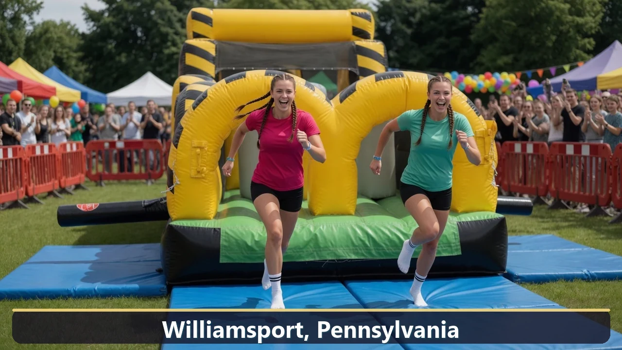 Inflatable obstacle course rental for events in Williamsport, Pennsylvania