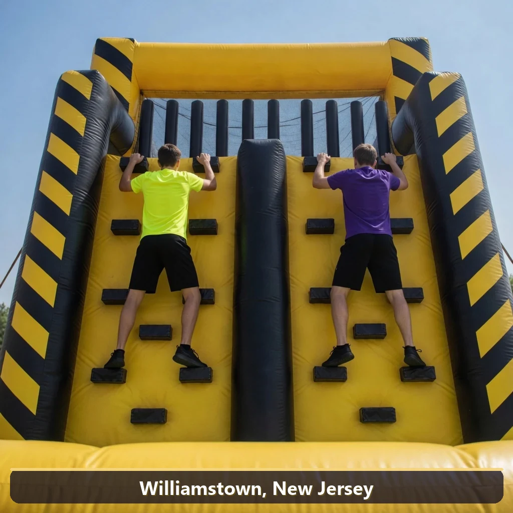 Inflatable obstacle course rental for events in Williamstown, New Jersey