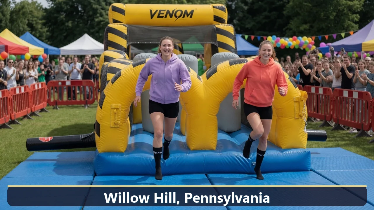 Inflatable obstacle course rental for events in Willow Hill, Pennsylvania