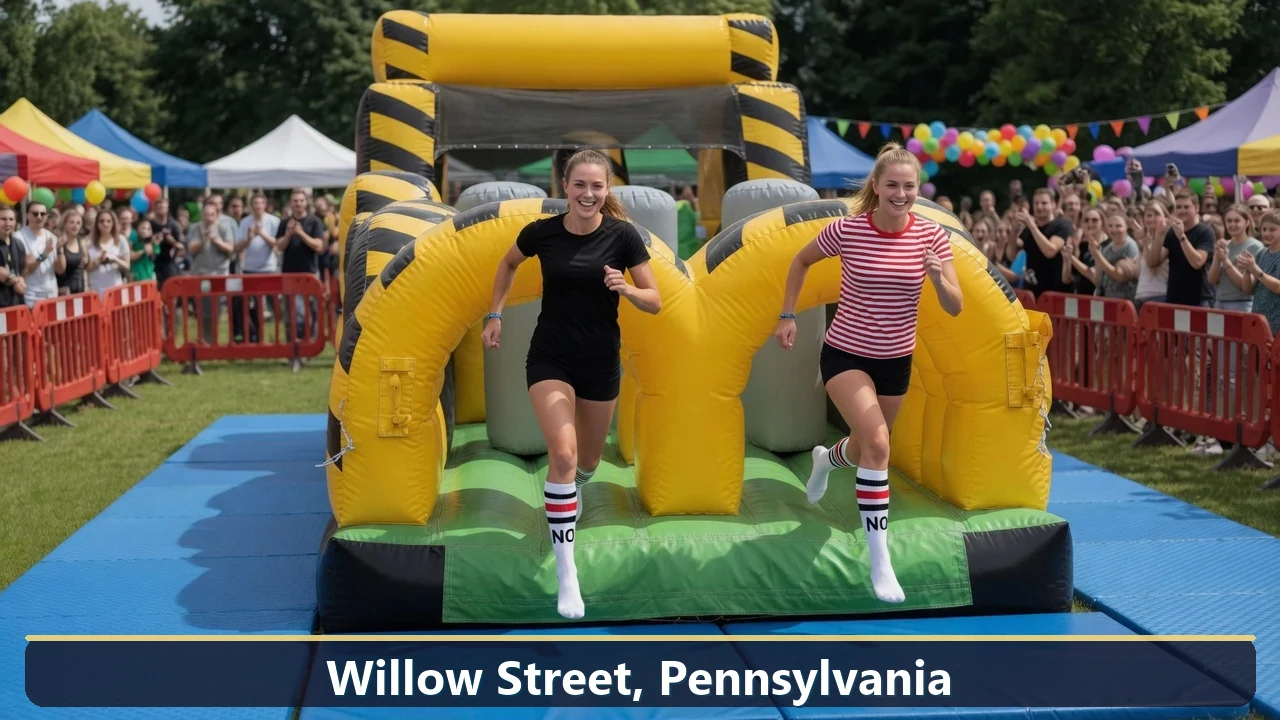 Inflatable obstacle course rental for events in Willow Street, Pennsylvania