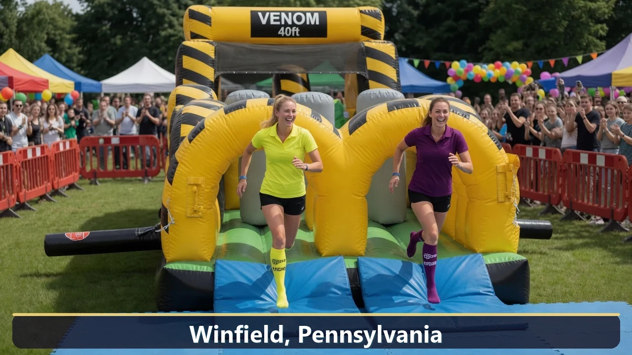 Inflatable obstacle course rental for events in Winfield, Pennsylvania
