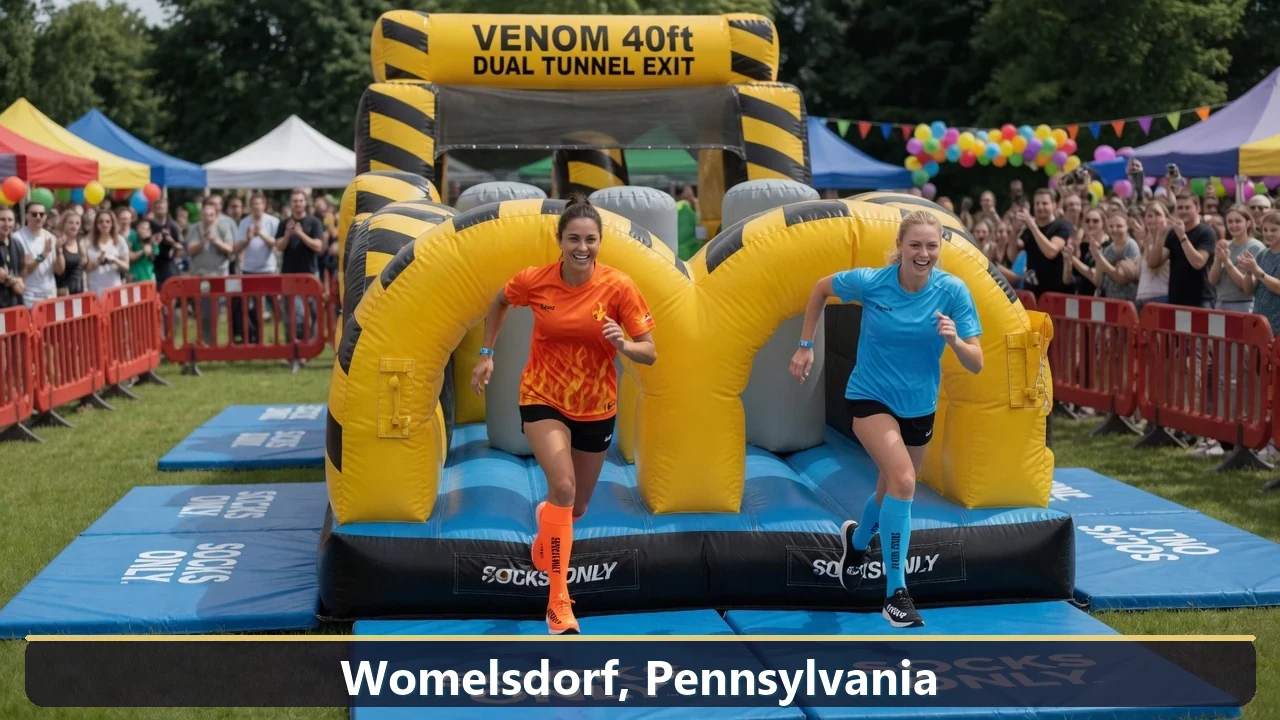 Inflatable obstacle course rental for events in Womelsdorf, Pennsylvania