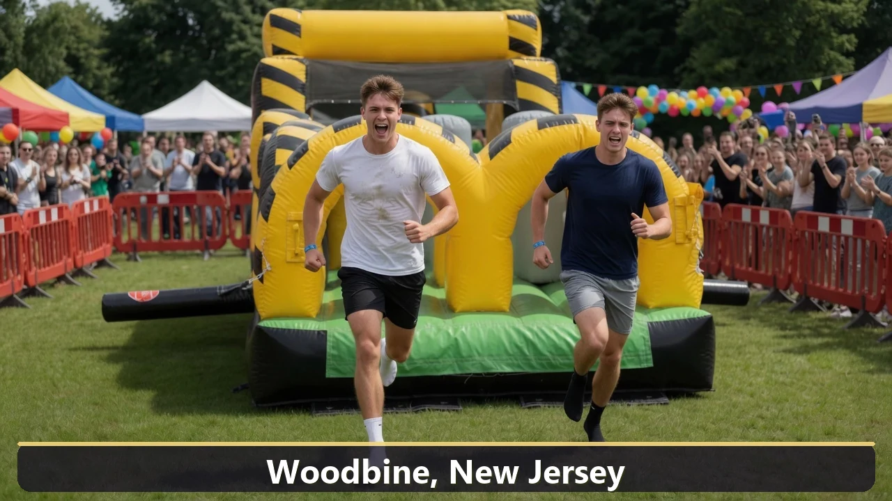 Inflatable obstacle course rental for events in Woodbine, New Jersey