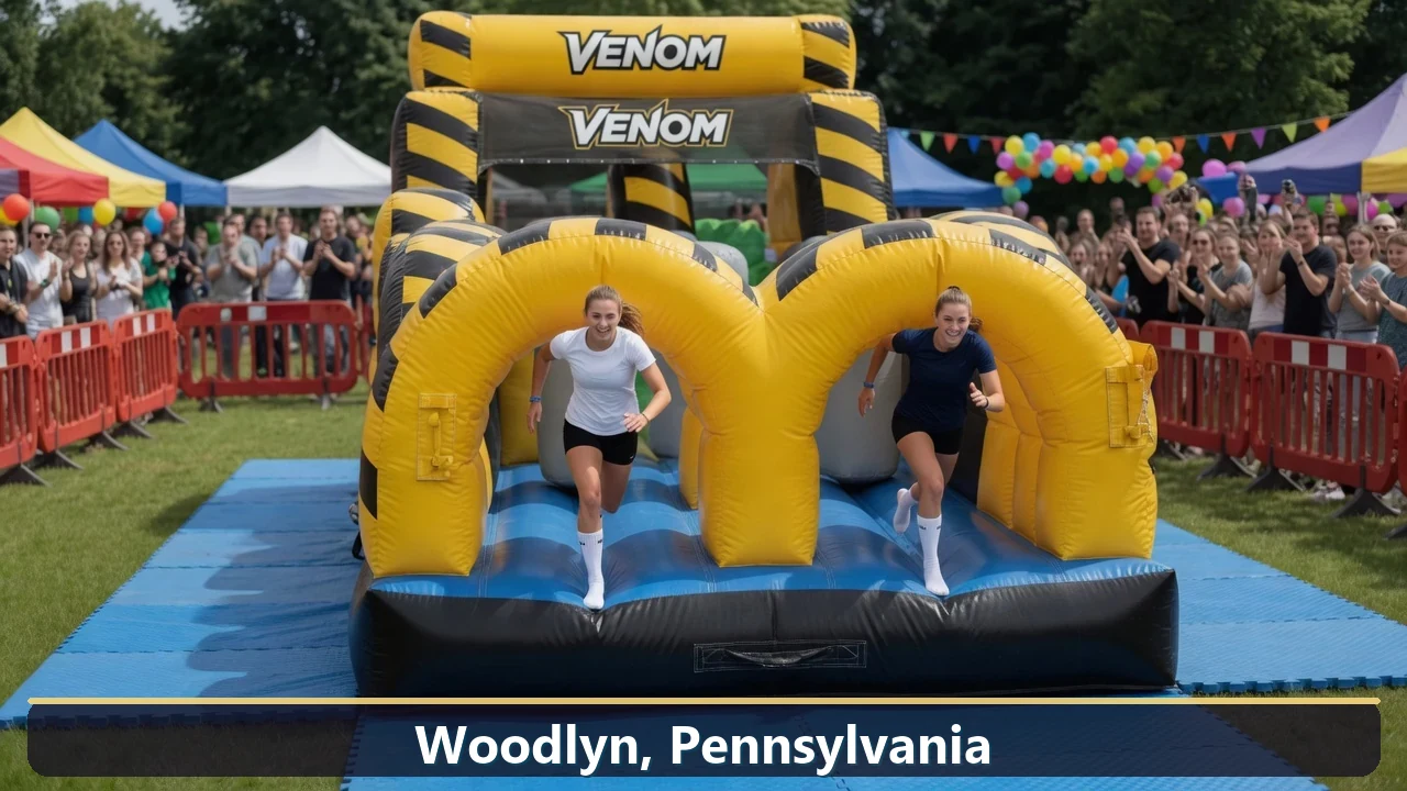 Inflatable obstacle course rental for events in Woodlyn, Pennsylvania