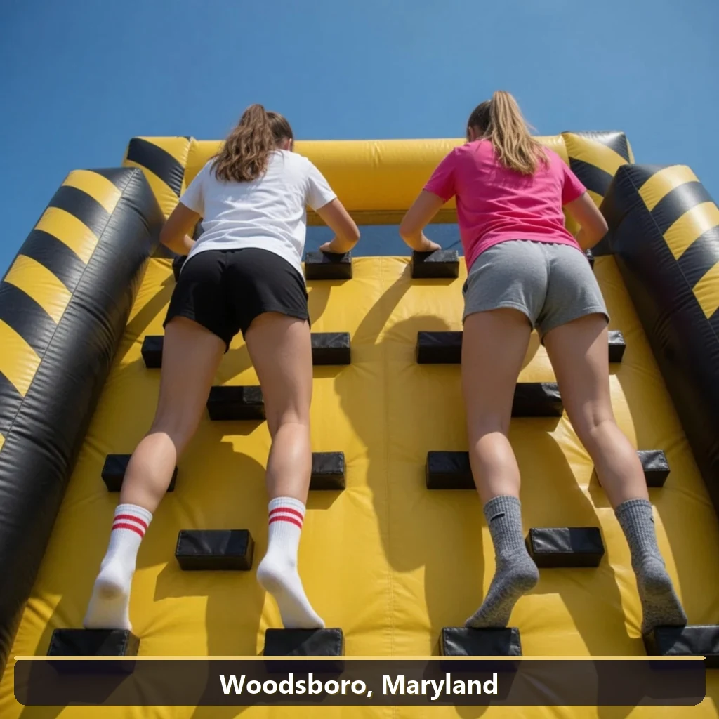 Inflatable obstacle course rental for events in Woodsboro, Maryland