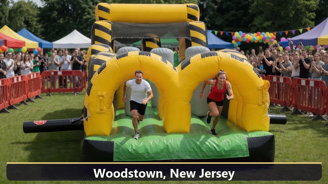 Inflatable obstacle course rental for events in Woodstown, New Jersey
