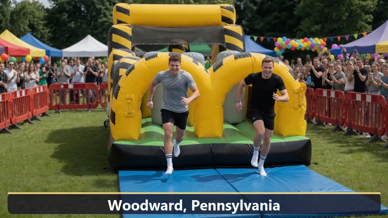 Inflatable obstacle course rental for events in Woodward, Pennsylvania