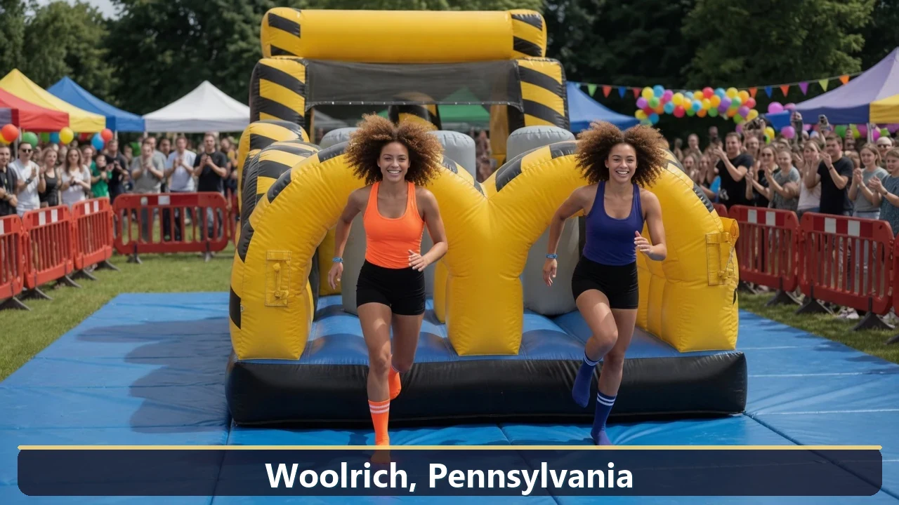 Inflatable obstacle course rental for events in Woolrich, Pennsylvania