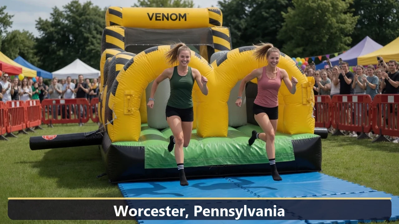 Inflatable obstacle course rental for events in Worcester, Pennsylvania