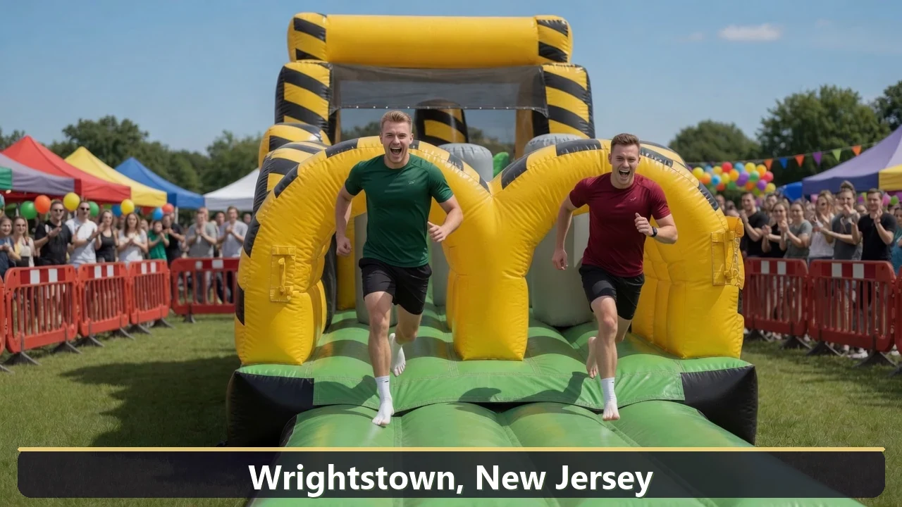 Inflatable obstacle course rental for events in Wrightstown, New Jersey