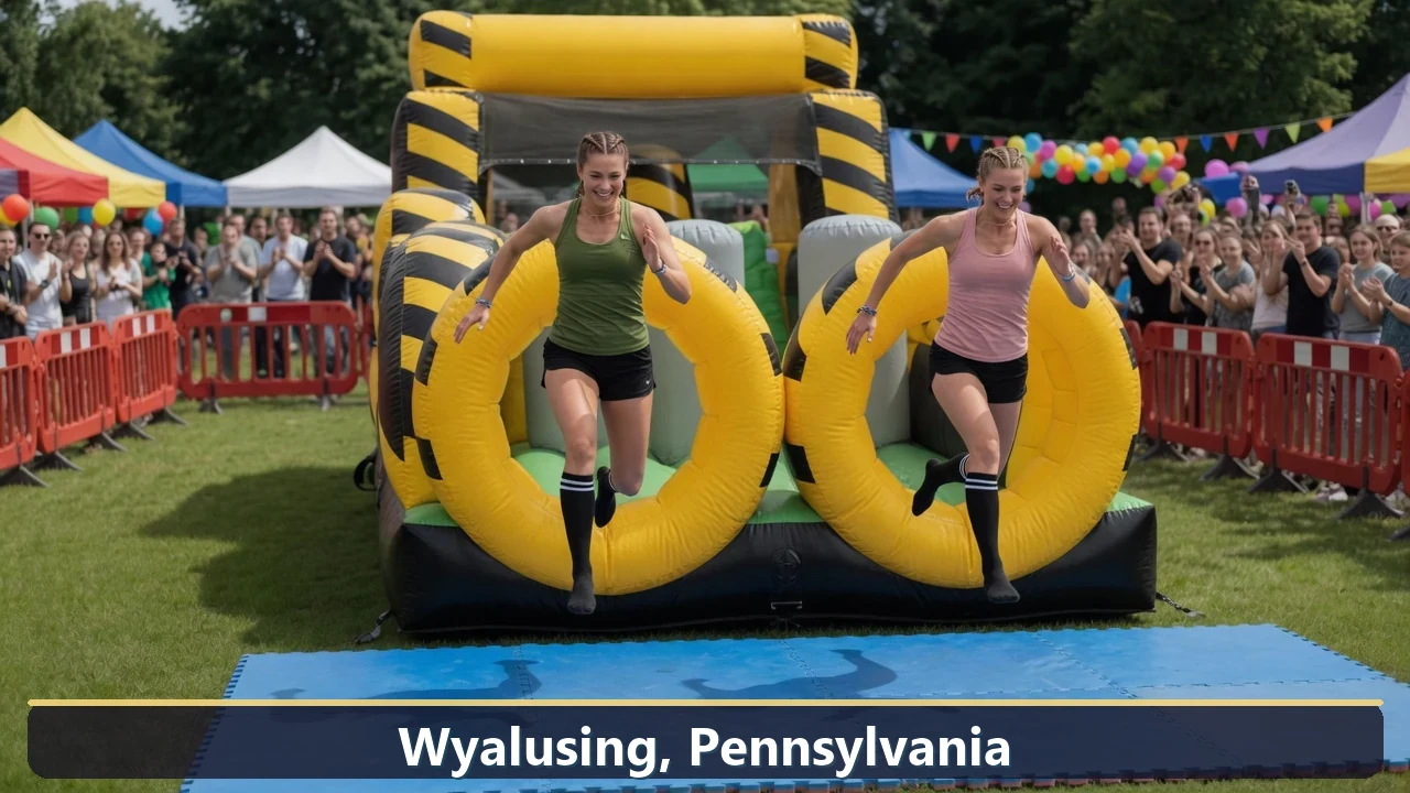 Inflatable obstacle course rental for events in Wyalusing, Pennsylvania
