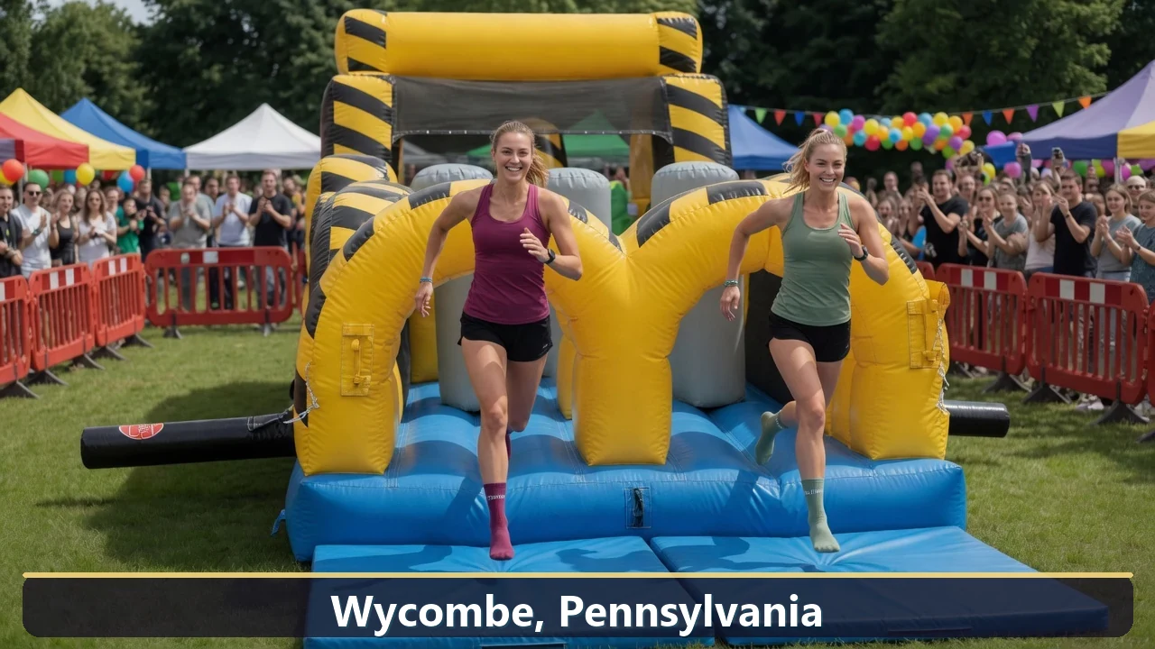 Inflatable obstacle course rental for events in Wycombe, Pennsylvania