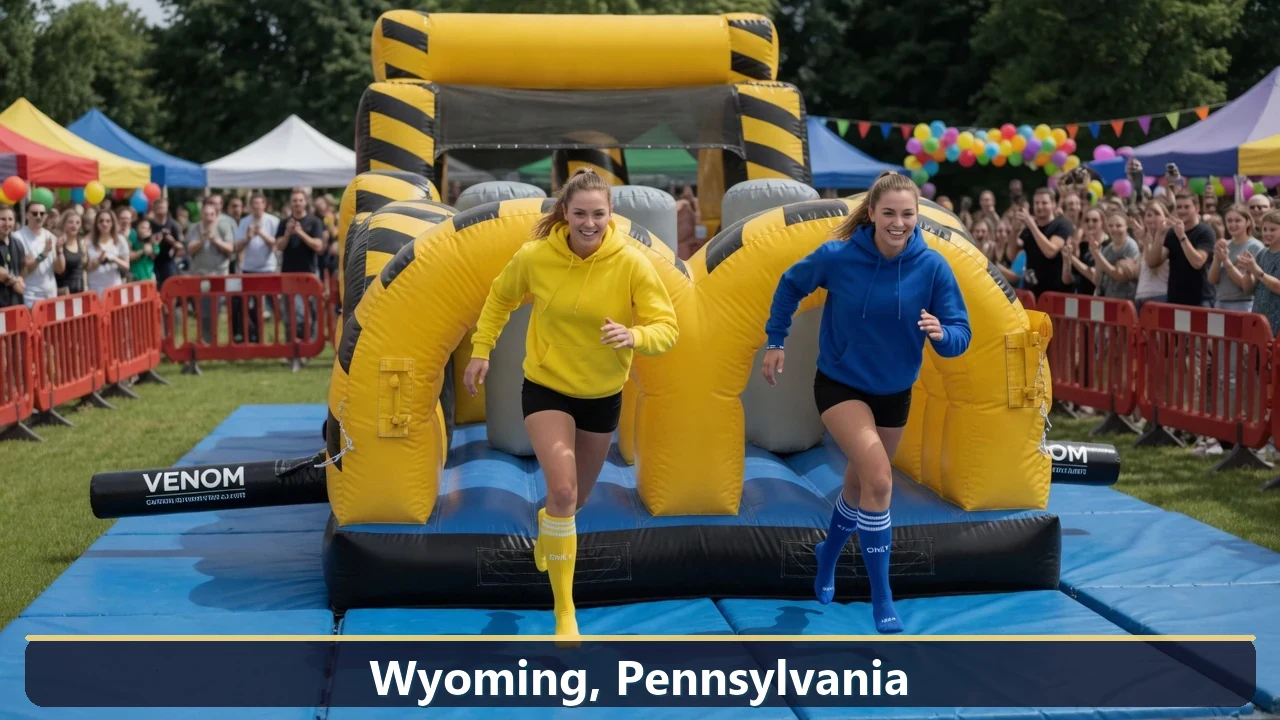 Inflatable obstacle course rental for events in Wyoming, Pennsylvania