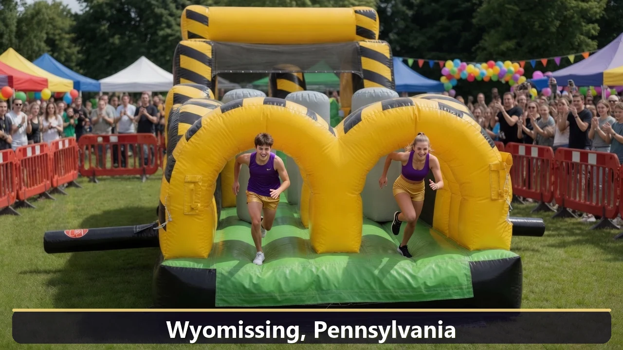 Inflatable obstacle course rental for events in Wyomissing, Pennsylvania