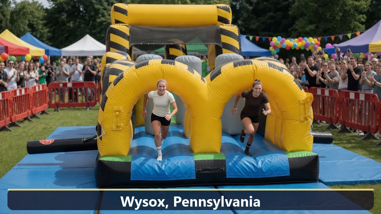 Inflatable obstacle course rental for events in Wysox, Pennsylvania