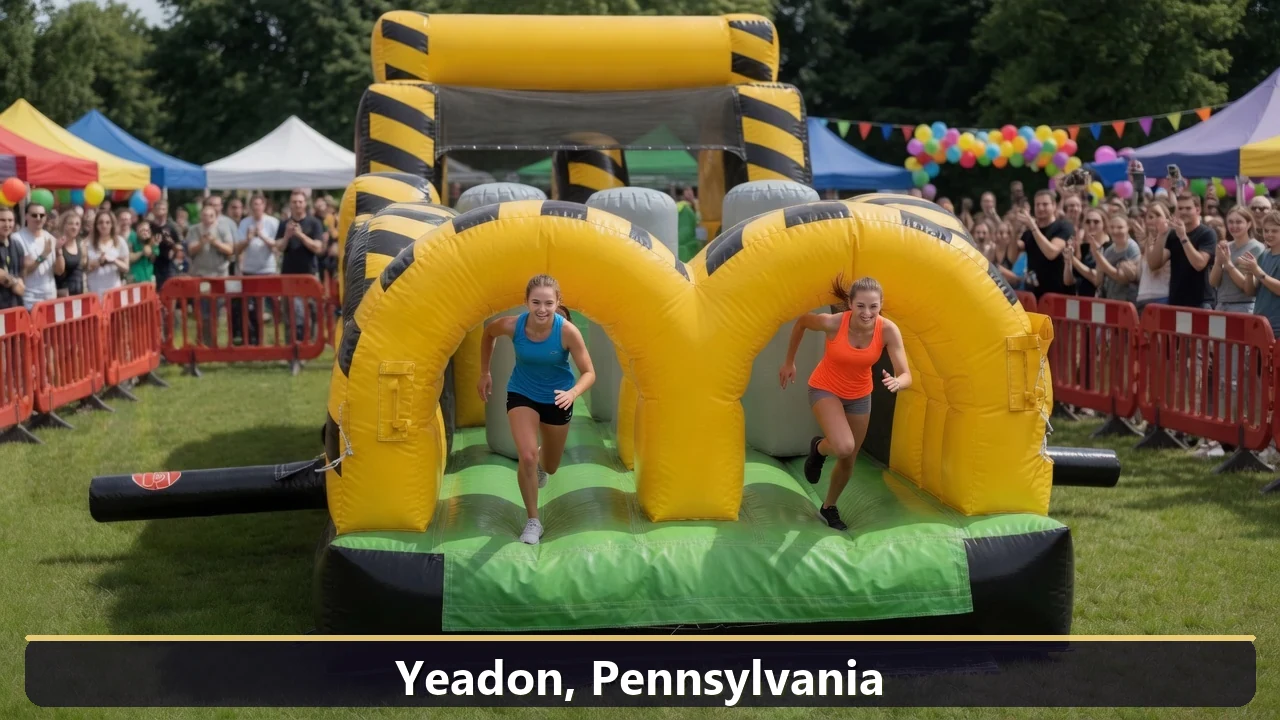 Inflatable obstacle course rental for events in Yeadon, Pennsylvania